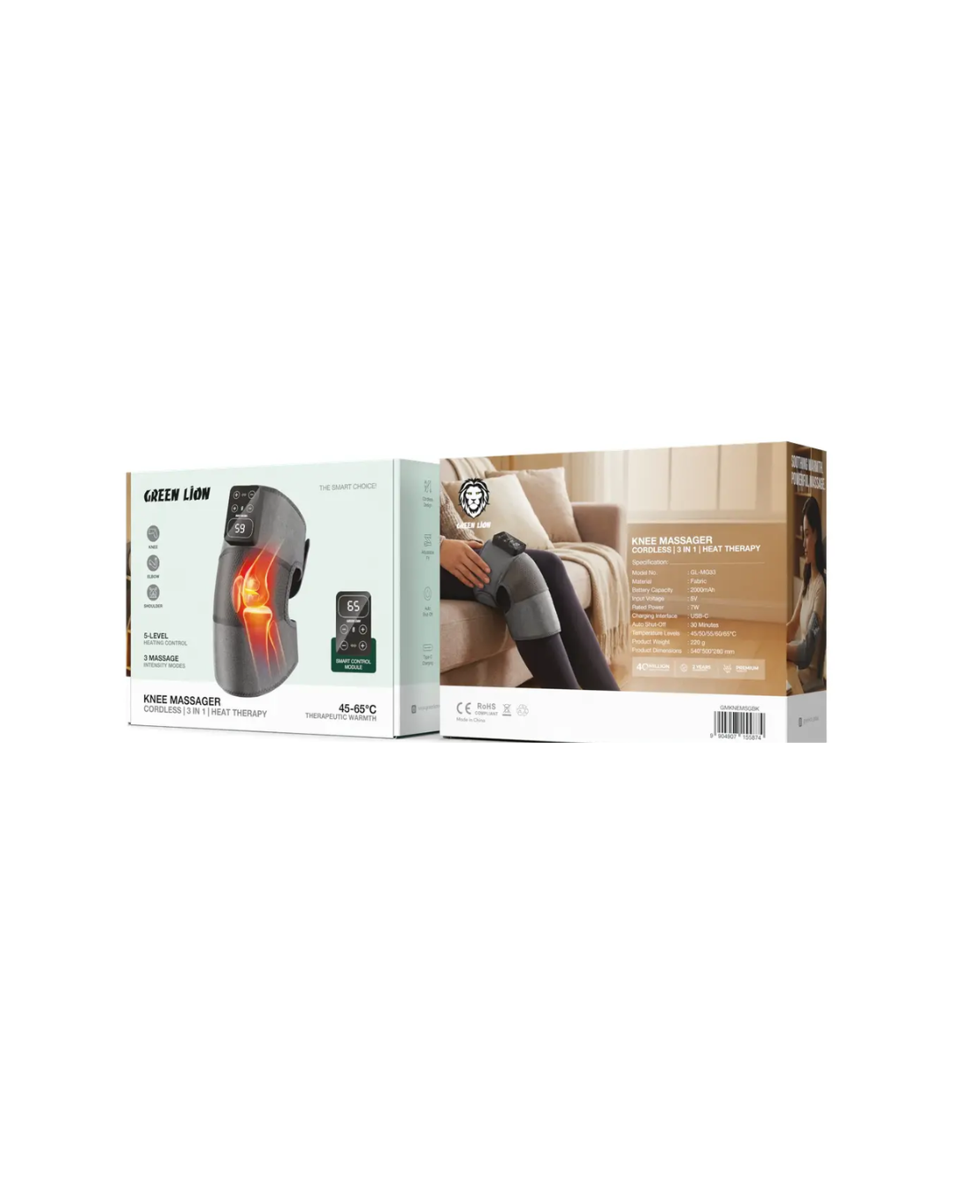 Green Lion 3 in 1 Cordless Knee Massager & Heat Therapy