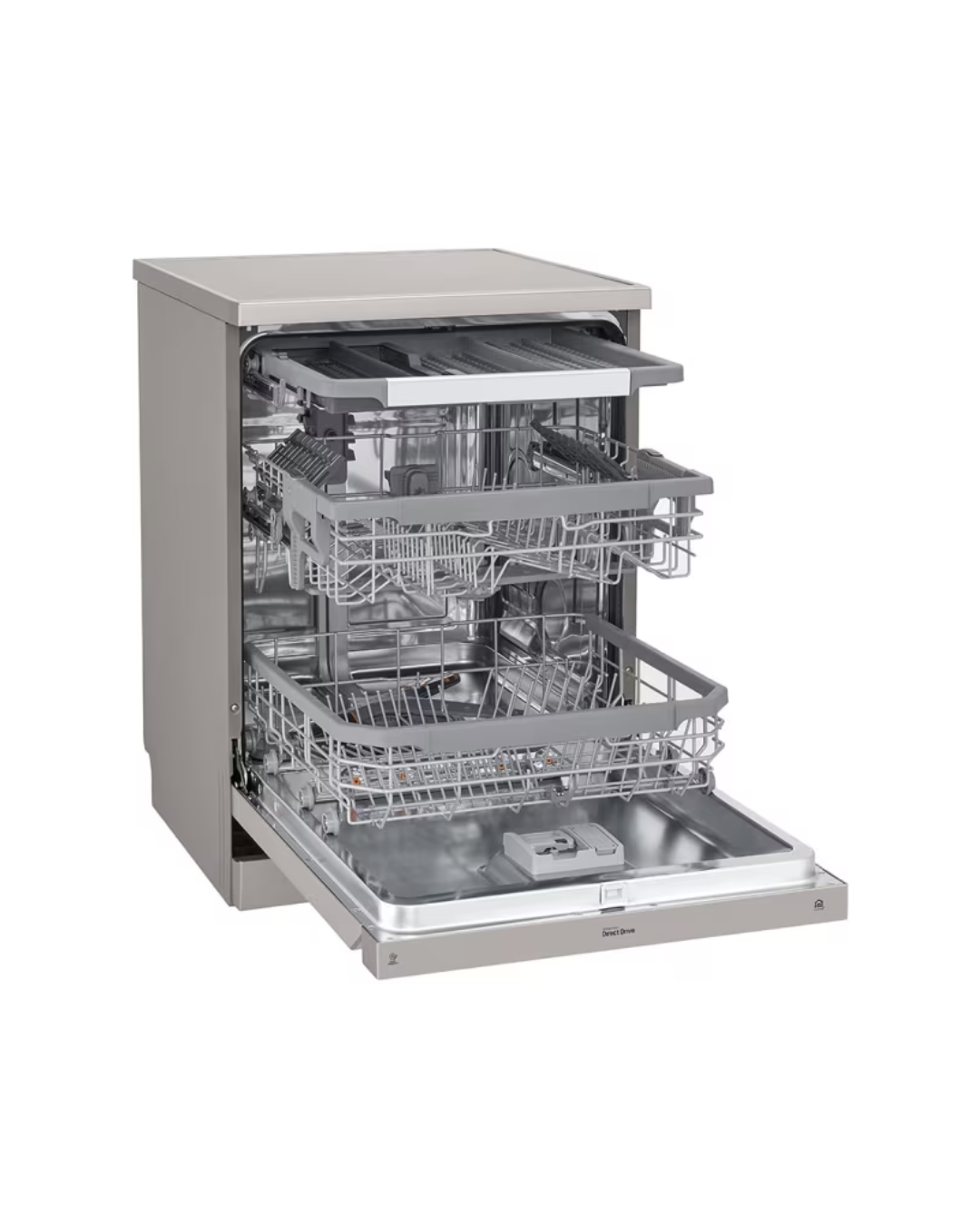 LG New QuadWash Steam Dishwasher, Inverter Direct Drive, Easy Rack plus, Platinum Silver Color