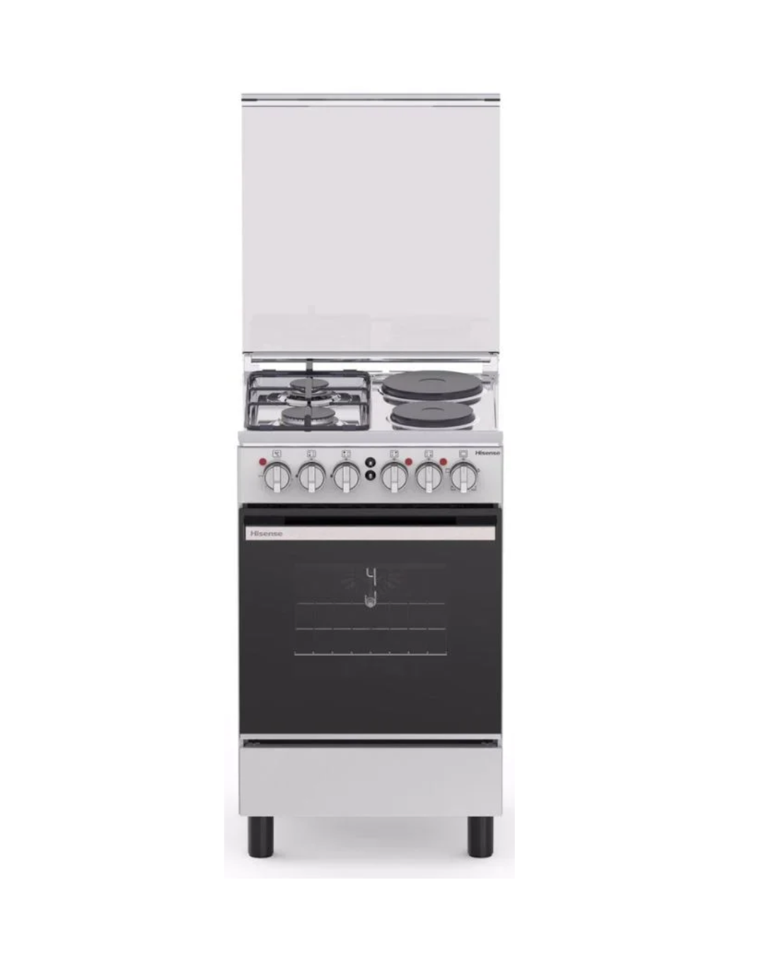 Hisense Free Standing Cooker 50 CM 2 Gas 2 Electric Burners - Image 1 Hisense Free Standing Cooker 50 CM 2 Gas 2 Electric Burners