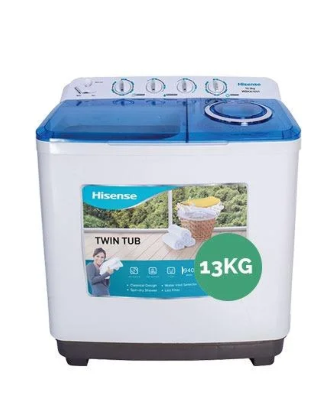 Hisense Twin Tub Washing Machine 13.5Kg White (WSRB143W)