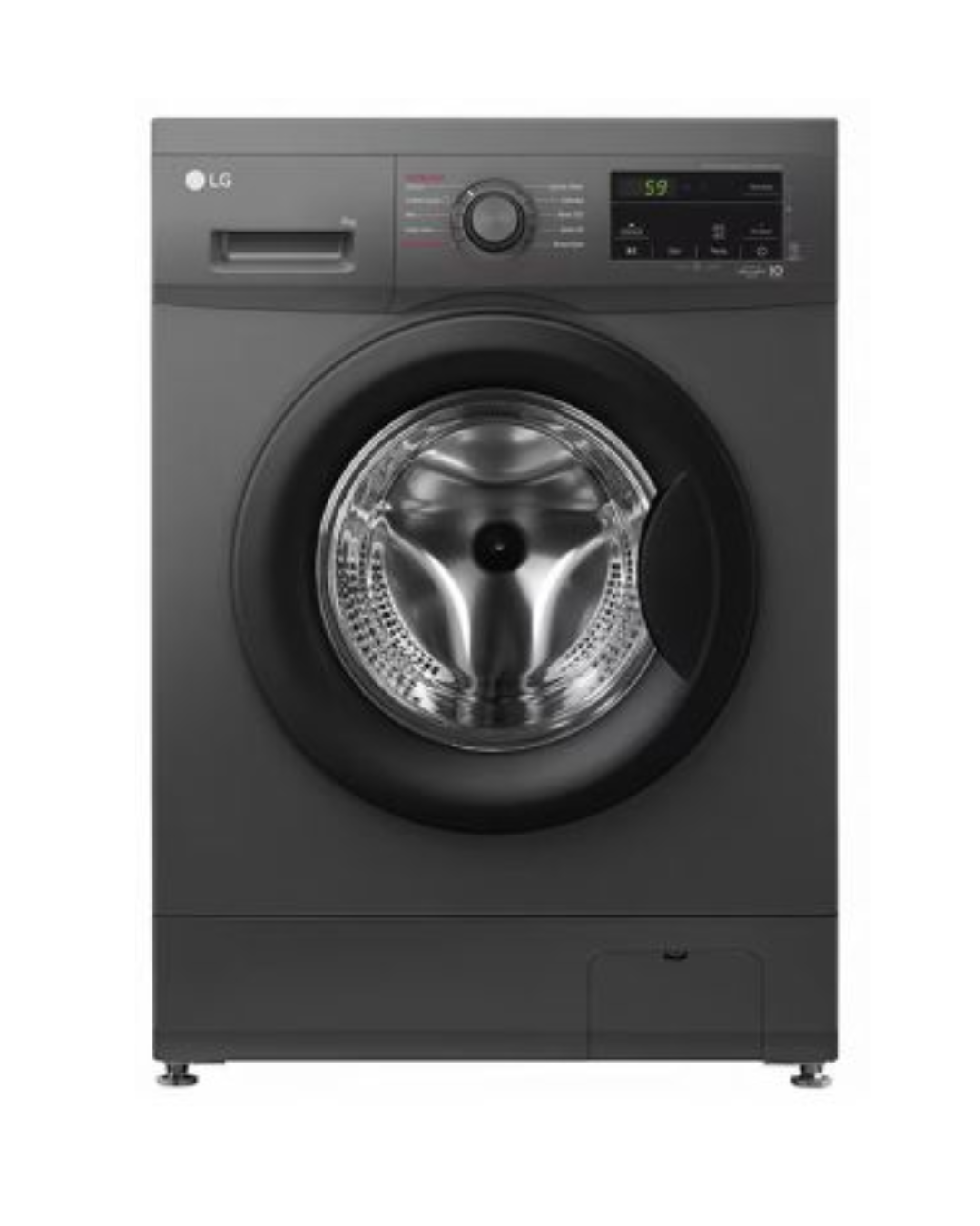LG F4J3TYG6J Front Load Washing Machine, 8KG - Black