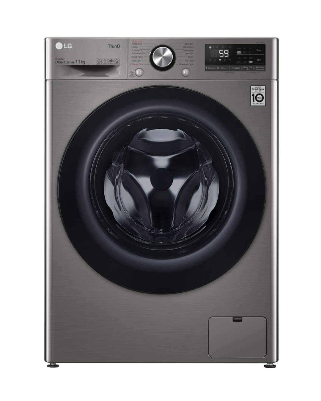 LG F4Y5EYGYPV Front Load Washing Machine, 11KG