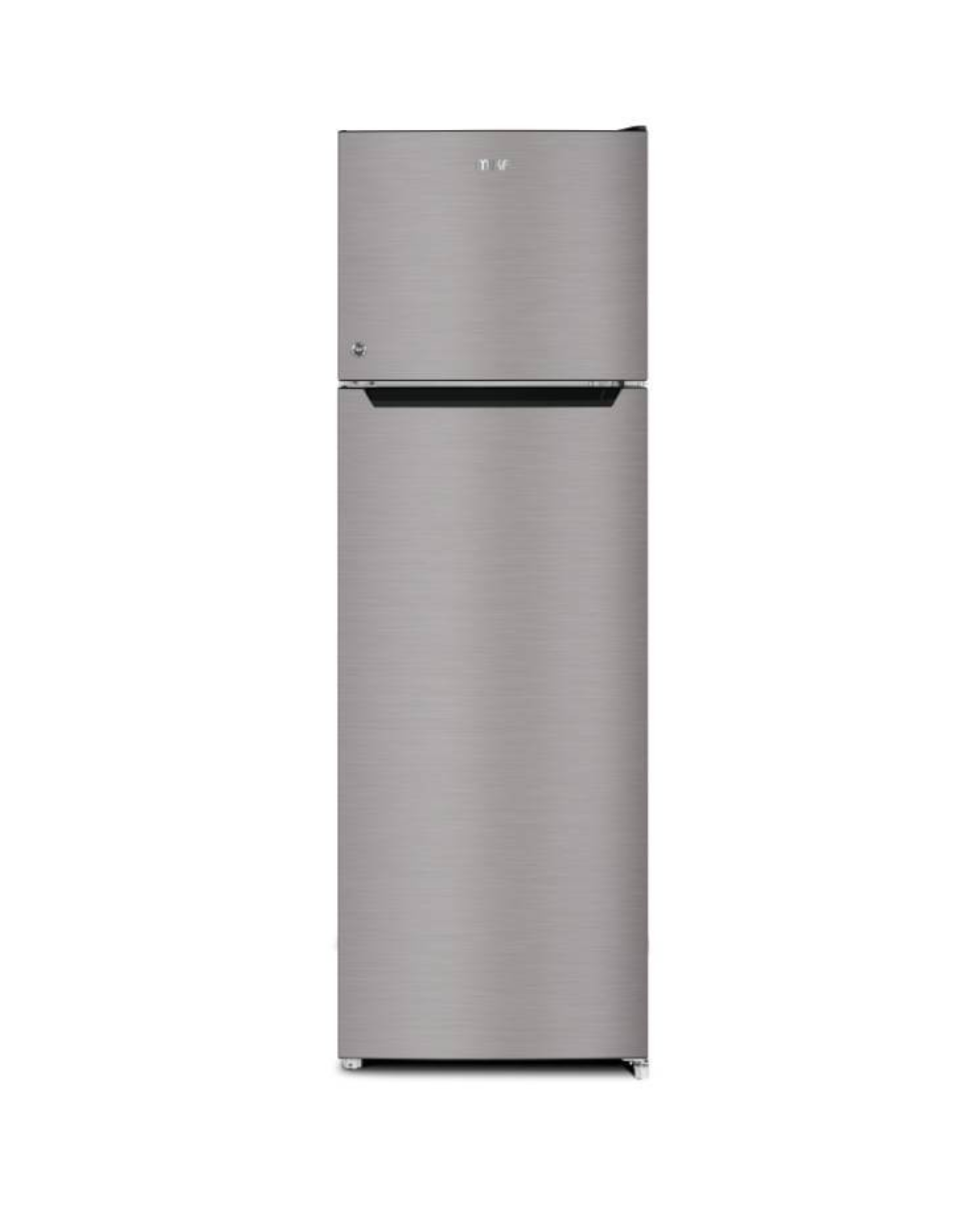 MIKA Fridge, 2 Door Top Mount Freezer Defrost, 168L, Line Silver Dark
