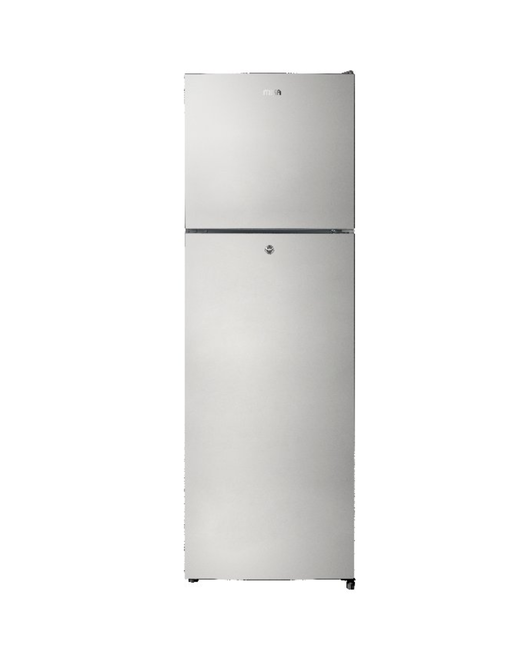 MIKA Fridge, 255L, 2 Door Top Mount Freezer, No Frost, Inox Line Brush