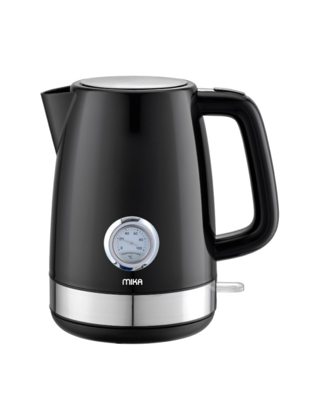 MIKA Kettle, 1.7L, Plastic, 360º Cordless, Concealed Element,with Temperature Gauge