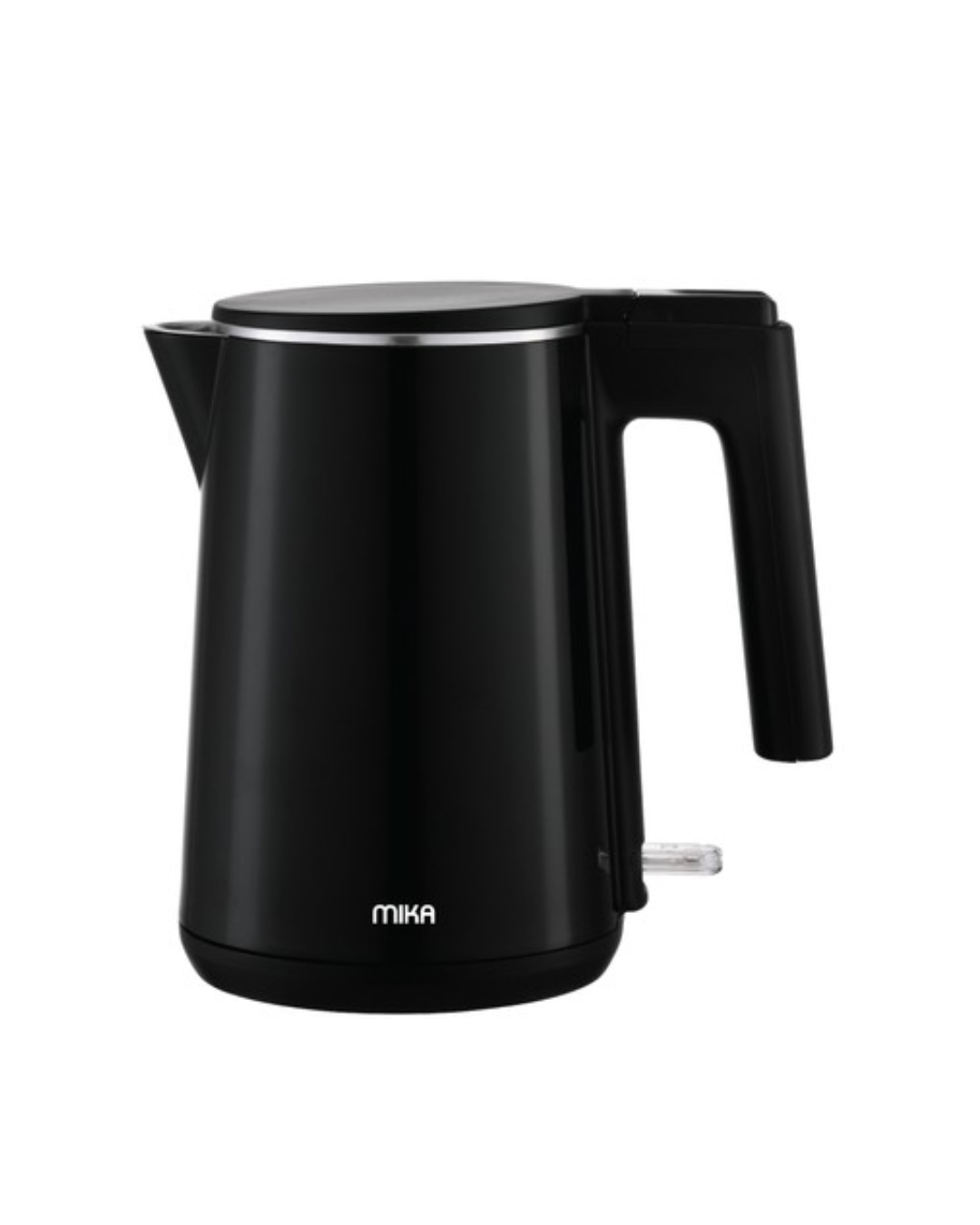 MIKA Kettle, 1L, Double Wall, 360º Cordless, Concealed Element, Black