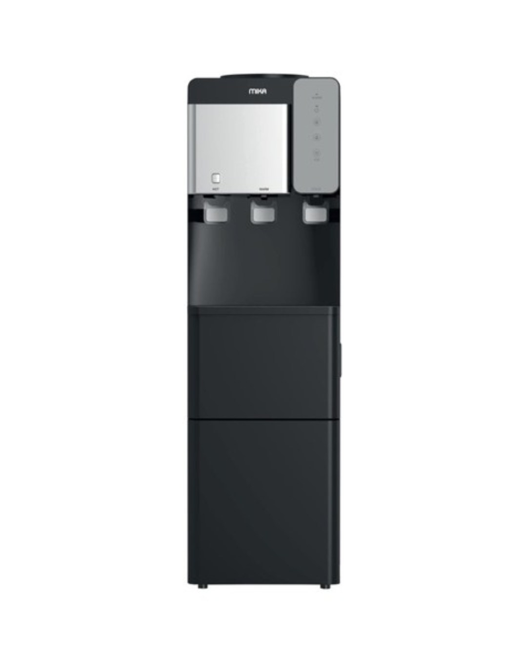MIKA Water Dispenser with Ice Maker, Floor Standing, Black & Silver
