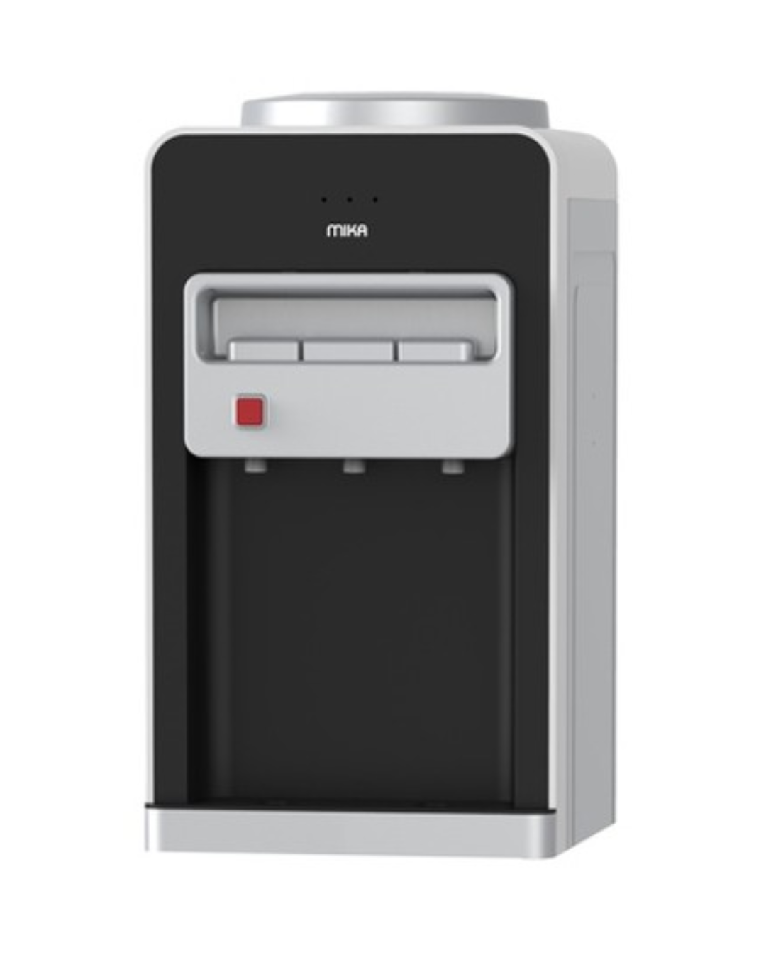MIKA Water Dispenser, Table Top, Hot, Normal & Electric Cooling (3 Taps), Silver & Black