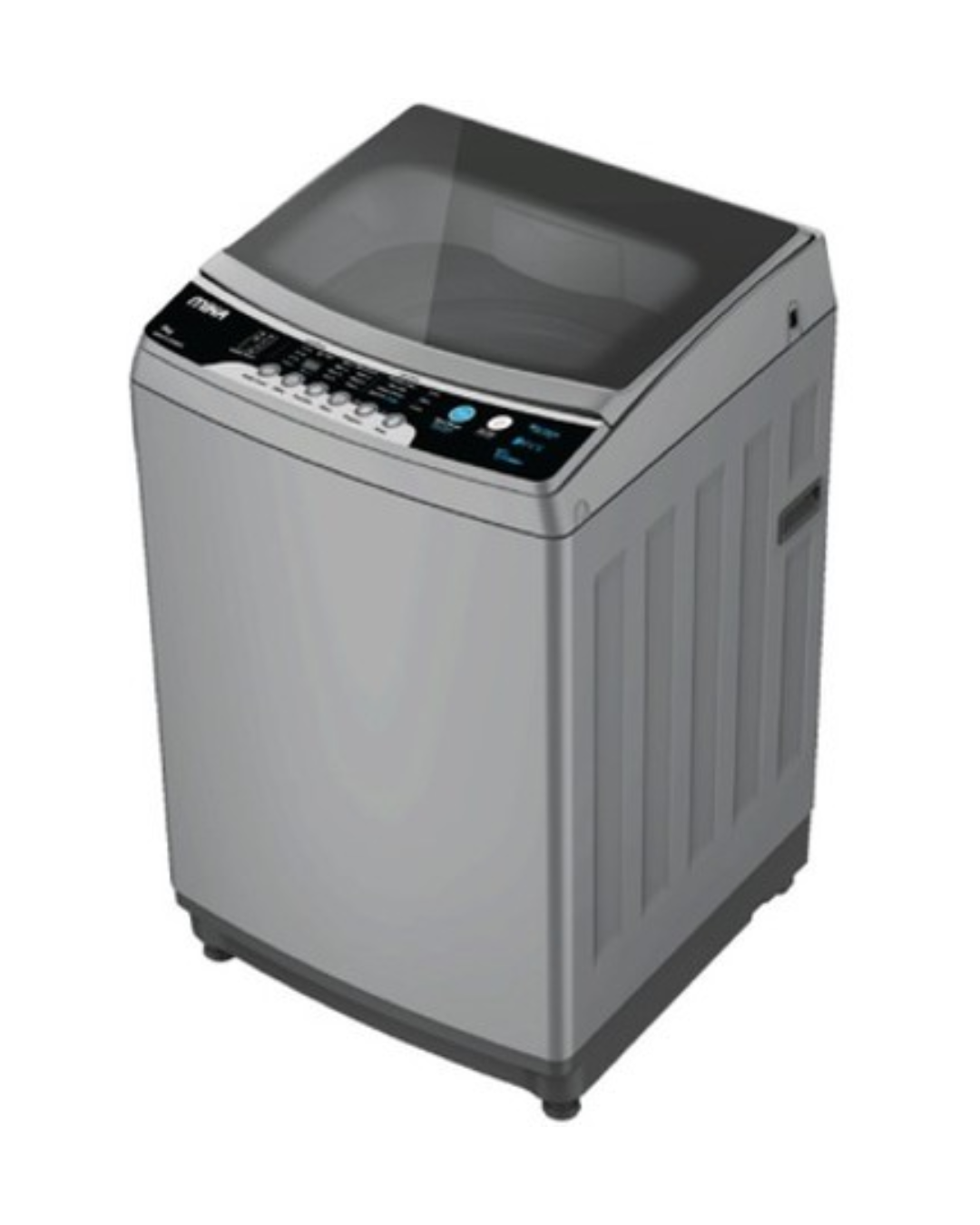 MIKA Washing Machine, 10Kg, Top Load Washer, Dark Silver