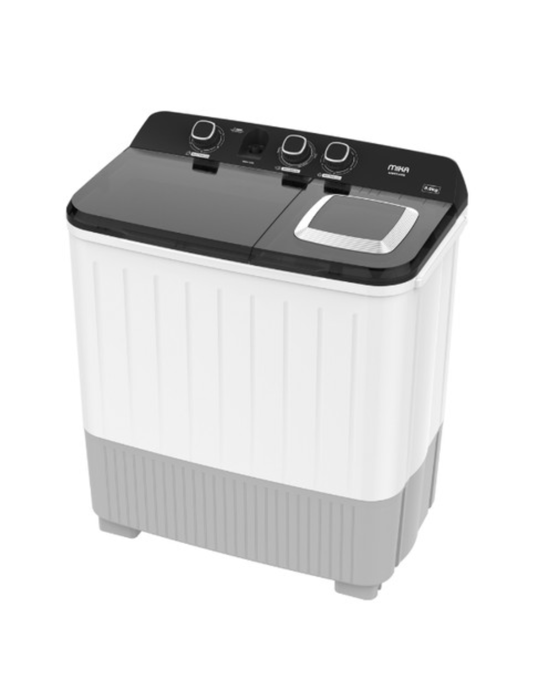 MIKA Washing Machine, 8kg, Semi Auto TwinTub, White