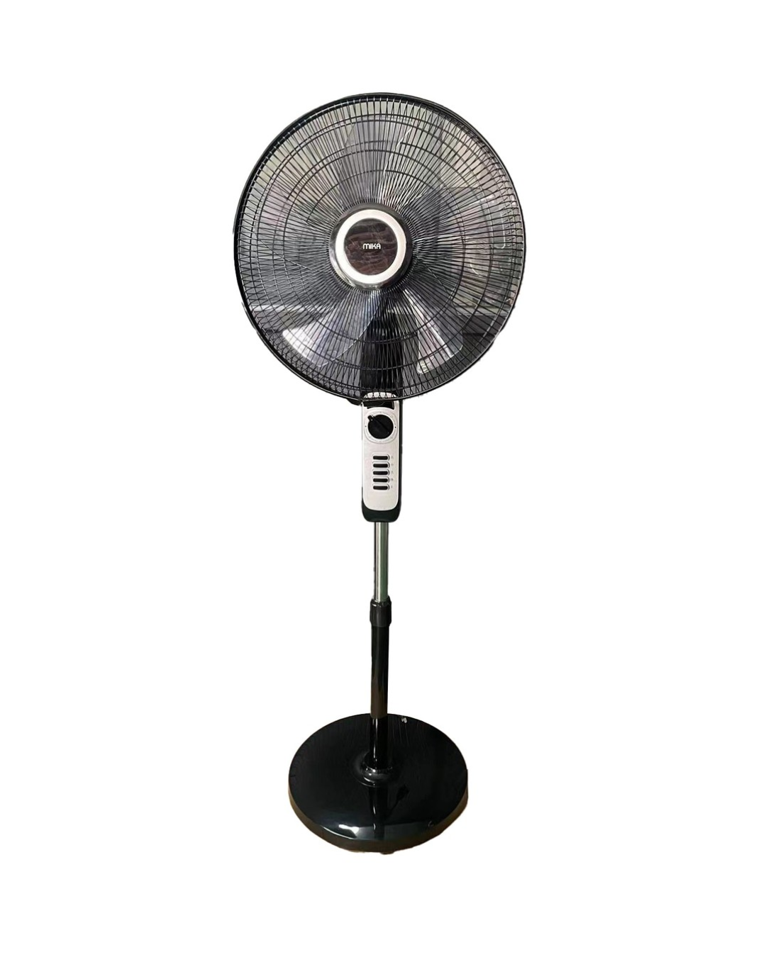 MIKA Stand Fan, 18", Black & Silver