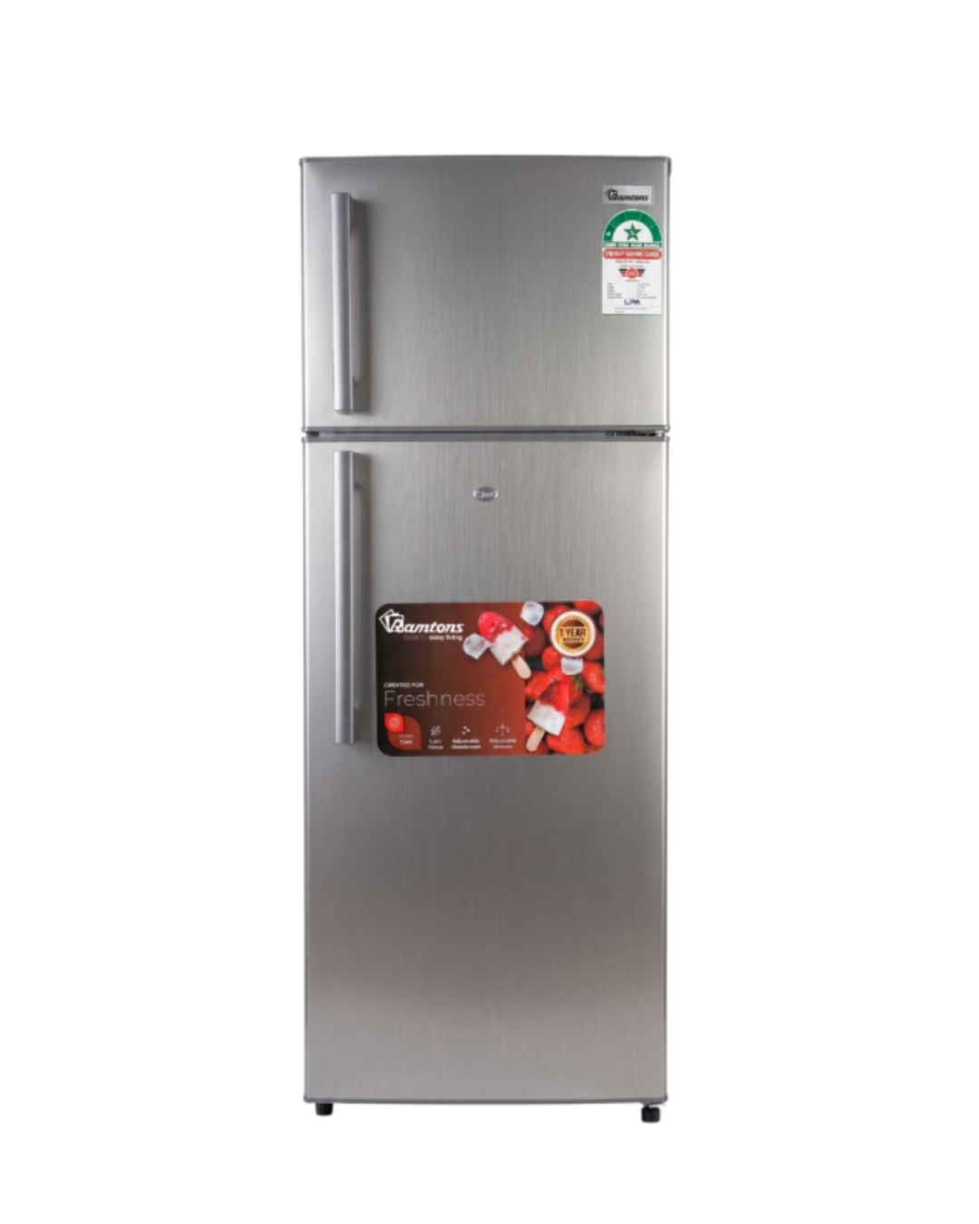 Ramtons 213 LITERS DOUBLE DOOR DIRECT COOL FRIDGE, TITAN SILVER- RF/257