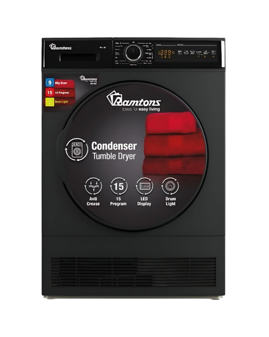 Ramtons 9KG DRYER, CONDENSER, NO WASH FUNCTION - RW/301