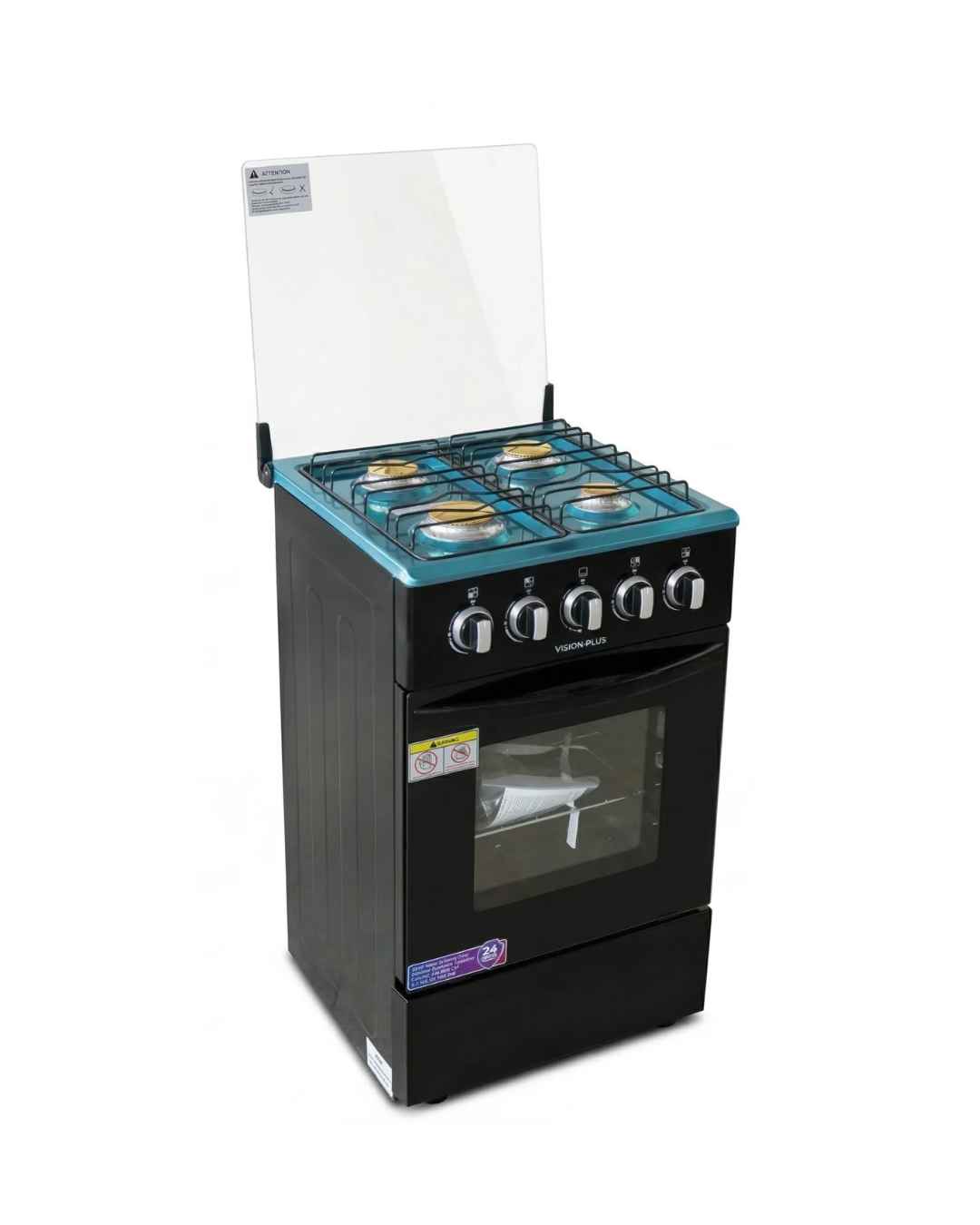 Vision Plus 4 Gas Burner Standing Cooker 50×50 with Gas Oven VPSC4050B