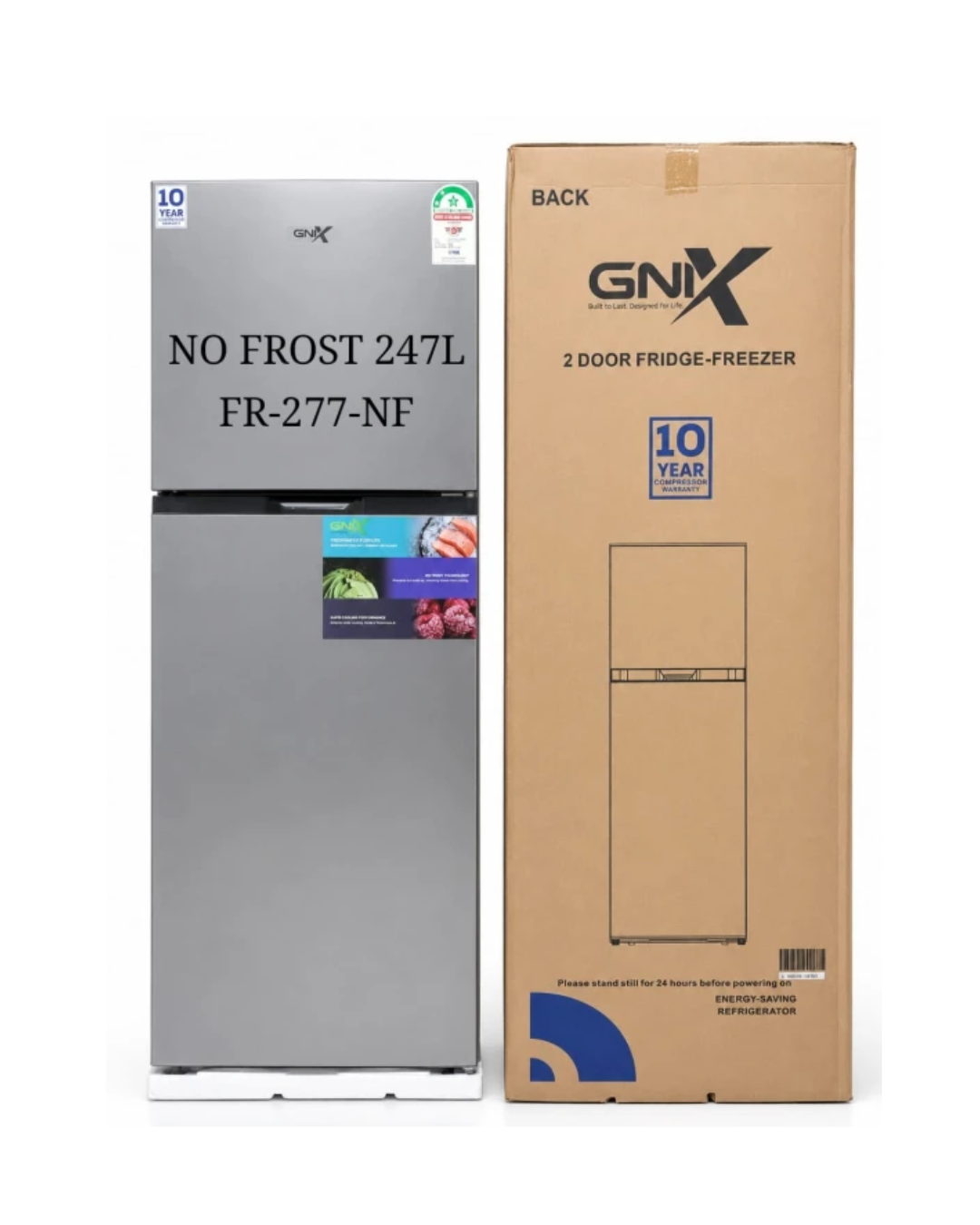 GNIX 2Door Fridge-Freezer247litresNo frost