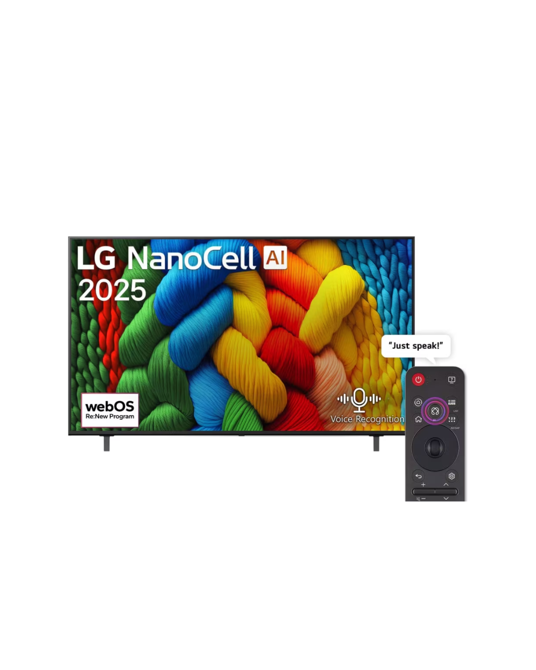 75 inch LG NanoCell AI NANO80 4K Smart TV AI Magic remote HDR10 webOS25