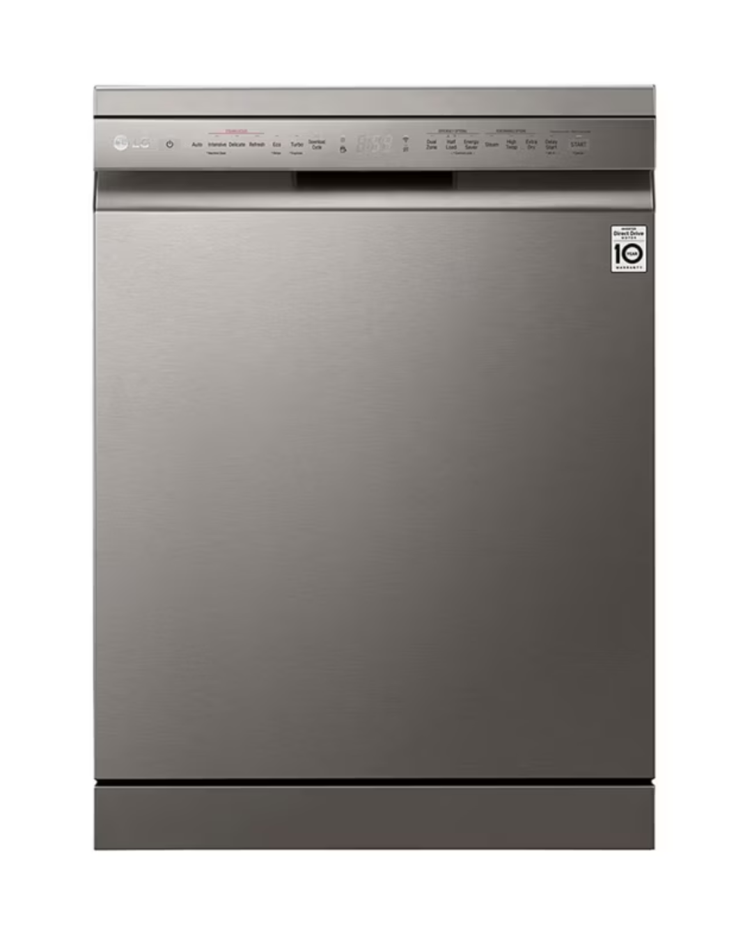 LG New QuadWash Steam Dishwasher, Inverter Direct Drive, Easy Rack plus, Platinum Silver Color